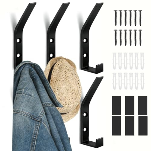 CDDCWZ 6 Piezas Percheros Pared, Perchero Pared, Colgador Pared, Perchas de Acero Inoxidable Montaje en Pared, Paneles de pared para colgar chaquetas abrigos y sombreros,con tapa