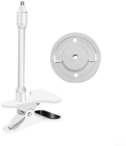 VRTYVEYBB Support de serrage flexible en métal robuste compatible avec TPLink pour Tapo C200 C210 C220 C201 C202 C211 pour un montage sûr et stable de l'appareil photo (18 cm, blanc)