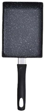 BSLSVGE Sartén Tamagoyaki Antiadherente |Sartén para tortilla rectangular de aluminio para huevos enrollados japoneses/filetes/cocina casera |Sartén 15x18cm Fácil - Mantenimiento