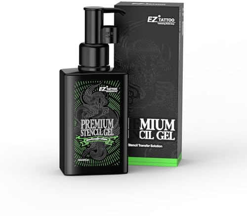 EZ Tattoo Stencil Transfer Gel - 150ml Gel di Trasferimento per Tatuaggi, Gel per la Soluzione Cutanea del Tatuaggio, Stencil Stuff Crema per Accessori Tatuaggi