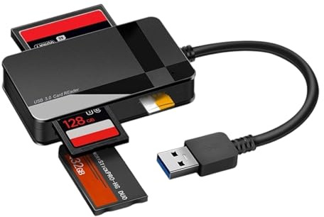 HEEZOU Adaptateurs de lecteur de carte mémoire USB 3.0 pour périphériques de stockage TF MS Transfert rapide 5 Gbps Lecteur de carte portable portable pour PC/ordinateur portable