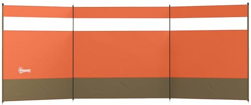 Outsunny Camping Windbreak 4 Pole for Beach Caravan 440 x 140cm Orange
