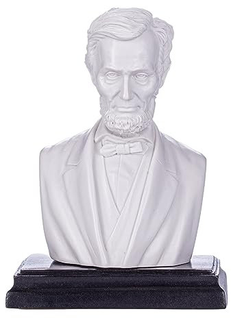 American President Abraham Lincoln Marble Bust Statue Sculpture 12,5 cm