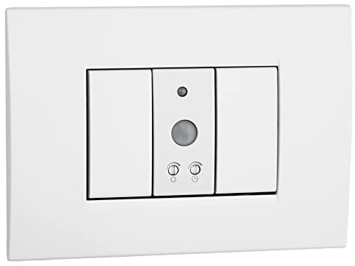 VEMER VE770800 SENS IR - Sensore di Movimento per Luci, Rilevatore Crepuscolare da Interno, Installazione su Scatola da Incasso 1 Modulo, Bianco