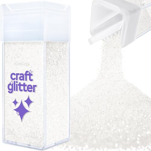 Hemway Craft Glitter Shaker White Iridescent 130g Fine | for Resin & Epoxy Crafts, Christmas Art Supplies, Nail, Body, Face, Eye, Festival, Crafting, Slime, Sparkle