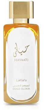 Lattafa Hayaati Gold Elixir Eau De Parfum Spray for Unisex, 3.4 Ounce