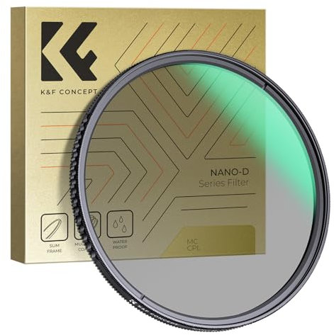 K&F CONCEPT 82mm Polfilter Filter für tiefere Farben, Reduzierung von Blendung und Reflexionen, Optisches Glas mit Multi-Nano-Beschichtung (Nano-Dazzle)