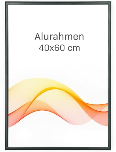 RAWWEST.BIS Alu Bilderrahmen 40x60cm Plakatrahmen Alurahmen mit Plexi Rahmen aus Aluminium für Bilder Poster Fotos und für Puzzle, Posterrahmen Fotorahmen, Schwarz