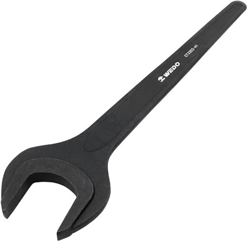 WEDO Einmaulschlüssel mit offenem Ende,Einmaul-Kraftschlüssel,einmaulschlñssel,40 Chrom-Vanadium-Stahl Schraubenschlüssel,Abgewinkelt Offen 36mm,Länge 310mm,Schwarz,DIN 894,Einmal gestanzt