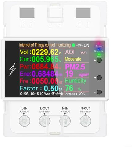 Schiene Typ WiFi Smart Meter, Haushalt Elektrizität Meter, AT4PW 100A für Tuya WiFi Din Rail Smart Switch Fernbedienung Digitale Stromversorgung