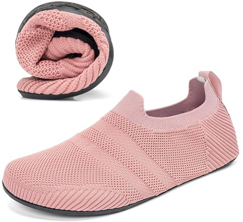 KOWAYI Chaussons Hommes et Femmes d'Intérieur Fermés Légers - Pantoufles Respirantes Cozy Unisexes Pieds Nus - Rose Clair -FENQUAN-41