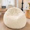 XeGe Fauxfur-Kuschelsack-Bezug (ohne Füllung), Fluffiger Bezug für Sitzsack als Spielzeugaufbewahrung oder Dekoration für Zuhause, Großer Kuscheliger Sitzsackbezug für Erwachsene und Kinder, Beige