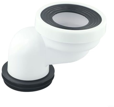 Lecreatekit Buse de tuyau de WC en PVC, raccord droit ou excentrique, joint en caoutchouc, décalage réglable (D)