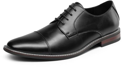 Bruno Marc Zapatos de Vestir Hombre Oxfords Cordones Clásico Traje Formales Derby con Punta Amplia y Suela Antideslizante,Size 47,Negro,BMUMOX2528