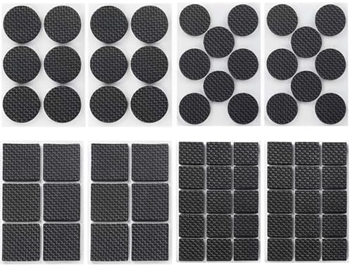 70 Stück Antirutsch Pads Antirutschmatte Selbstklebend Antirutsch Aufkleber Antirutsch Pads Möbel Rund und Eckig in 4 Größen Möbelstopper Selbstklebend für Möbelfüße Stuhlbeine Sofas Usw