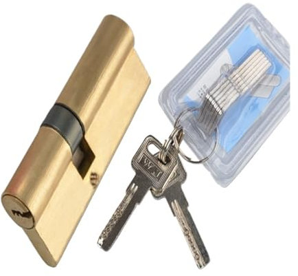 Bombin Cerradura Seguridad, Bombin Doble Embrague Cerradura sesgada de cilindro de puerta, 65, 70, 80, 90, 115mm, llave AB de cilindro, cerradura de puerta de latón de entrada antirrobo, llaves extend