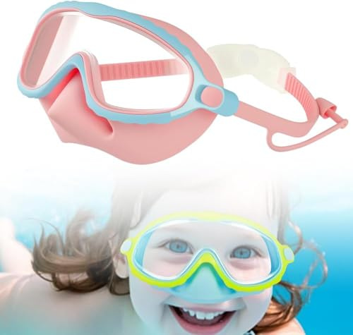 Générique Lunettes De Plongée, Pour Enfants, Garçons Et Filles, Anti-Fuite, Anti-Buée, Anti-uv, Masque De Plongée, Pour Enfants De 4 à 13 Ans (Rose)