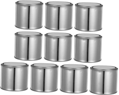 Angoily 10pcs Small Empty Metal Paint Cans with Lids Lightweight Portable Tin Buckets for Paint Storage Sampling DIY Crafts Easy to Clean Reusable