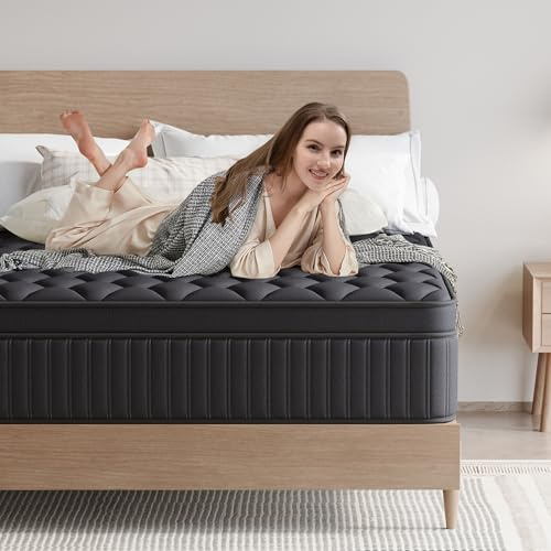 VERHOPE Queen Mattress, 8 Inch Medium Firm Hybrid Mattress in a Box, Individual Pocket Spring for Pressure Relief & Motion Isolation, Reinforced Edge Support, CertiPUR-US Certified (8 Inch, Queen)