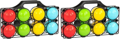 Idena 40409-Boccia 8 colorate, pallina e cestino per il trasporto, abilità per bambini e adulti, gioco sportivo per esterni, ideale per l'estate, in giardino o al parco, Multicolore, 40409