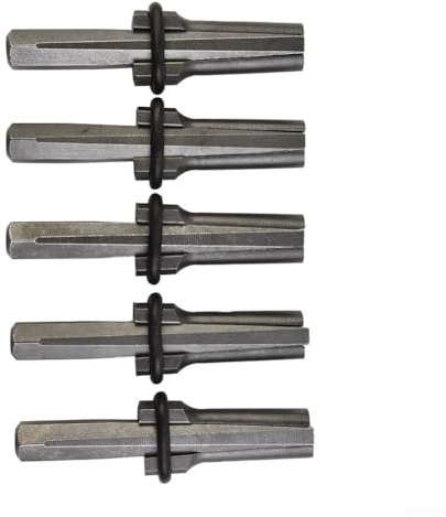 5-Piece Stone Splitting Wedge Set - 14mm Rock Splitting Chisels for Granite, Concrete and Hard Stone - High-Quality Steel Hand Tool