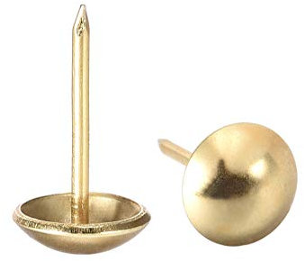 sourcing map Clou Tapissier Clou Ameublement Clou Meuble Punaise Pointe Tapissier Tapis Décoration 11mm Diamètre 20mm Hauteur Rond Pouce Doré pour Sofa Dosserets 100 Pcs