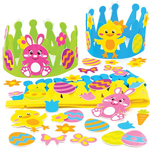 Baker Ross Kits de couronnes de Pâques (Paquet de 3) Fournitures créatives d'art et d'artisanat de Pâques pour les enfants à créer et décorer