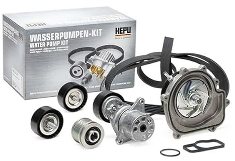 HEPU Pompa acqua + Kit cinghia Poly V PK15130