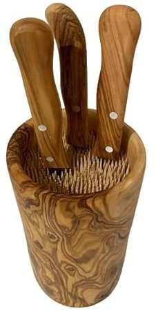 D.O.M.® Messerblock DESIGN RUND aus Olivenholz