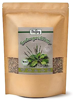 Biojoy Foglie di Piantaggine Biologica (250 g), essiccate e tritate, ideali per Tisana di Piantaggine (Plantago major)