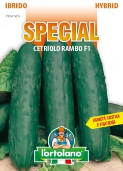 Sementi ibride e selezioni speciali di alta qualità per la produzione di ortaggi nell'orto di famiglia (CETRIOLO RAMBO F.1, UNA BUSTA)