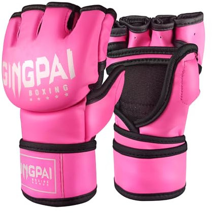 OLYSPM Guantes MMA,Guantillas MMA,Guantes de Boxeo sin Dedos con Transpirabilidad Superior,Hombre Mujer Guantillas Boxeo para MMA,Puñetazos,Kickboxing,Muay Thai
