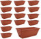 ZOFUN 15 Pcs Long Garden Planters, 43 x 19 x 15 cm Long Window Boxes for Flowers, Rectangular Flower Pots Outsides with Bottom Trays for Seepage, Red Plant Trough Planters for Garden Flowers Herbs