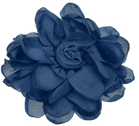 PATIKIL Pinces à Cheveux en Forme de Fleur Rose, Broches en Tissu pour Femmes pour Mariage, Fête, Danse, Accessoires de Vêtements de Robe de Saint-Valentin, Bleu Marine