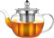 PluieSoleil Glass Teapot with Infuser, Tea Pot Strainer for Loose Tea Leaf, Large Teapot Set, Removable Mesh Filter