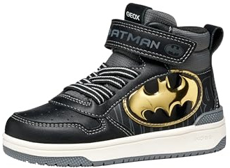 Geox J Washiba Boy Sneaker, Nero/Oro, 32 EU, Colore: Nero e Oro., 32 EU