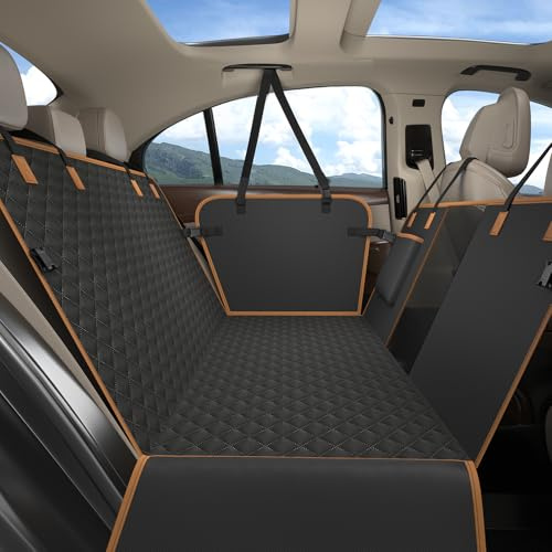 MyeMdan Funda para Asiento de Coche para Perros, Resistente al Agua, Resistente a los Arañazos, Asiento para Perros en el Asiento Trasero, para la mayoría de los coches, SUV
