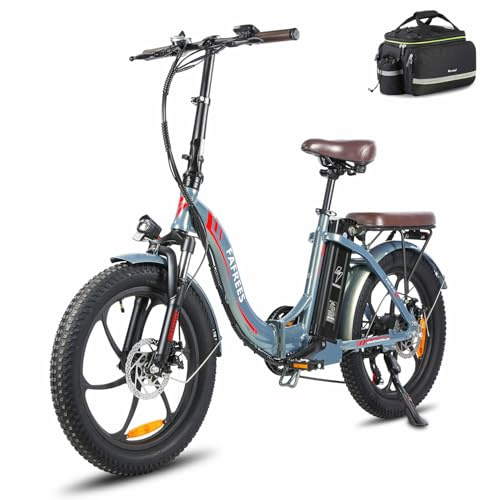 Fafrees F20 PRO Electric Bicycle, 20 * 3.0inch Fatbike Folding Electric Bike, 36V/18A Removable Battery, Range 70-120KM, 250W Electric Mountain Bike, Green