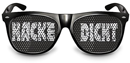 cooleartikel Partybrille Motiv „Hacke Dicht“ | beklebte Sonnenbrille | Spaßbrille für Mottoparty | Atzenbrille mit UV-Schutz | UV 400 Filter 3 | Schwarz