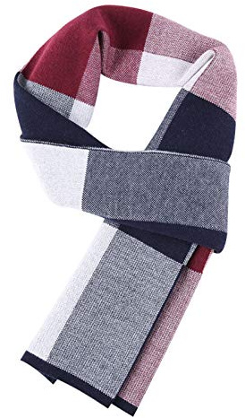 WANYING Hommes Echarpe 6% Laine Automne Hiver Easy Chic Gentleman Echarpe Tricotée - 180 * 30cm À Rayures