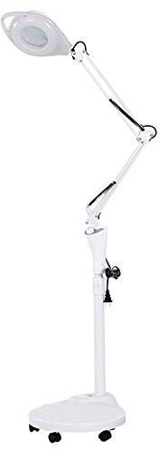 WOAIWOJIA Lámpara Lupa Led Estética De Aumento 16x con Soporte para Belleza De Salón Tatuaje Escritorio Manicura Maquillaje Pedicura Lectura Trabajo Lámpara De Pie Flexible Profesional Lupa con Luz
