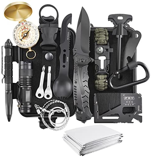 Survival kits 17 in 1, Emergency Survival Gear and Equipment, Cool Gadgets for Men Camping Fishing Hunting Outdoor