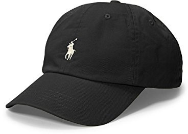Ralph Lauren Herren-Polomütze mit Pony-Logo, Einheitsgröße, Schwarz (weißes Pony)), Schwarz