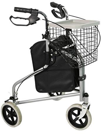 PLUS SANTE Déambulateur à 3 Roues MADRID Rollator Argenté Adulte Aluminium Moderne 36 inches