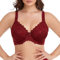Ayigedu UK Women's Underwire Bra Non Padded Plus Size Full Coverage Minimizer Bras 36-GG Wine Red