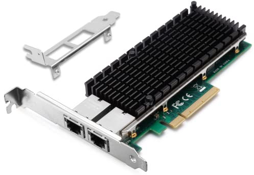 XZSNET 10G Network Card with Intel X540 Chip, 10GB PCI-E NIC Compare to Intel X540-T2, Dual RJ45 Port PCI Express X8 Ethernet Adapter Support Windows/Windows Server/Linux/Freebsd/VMware ESXi