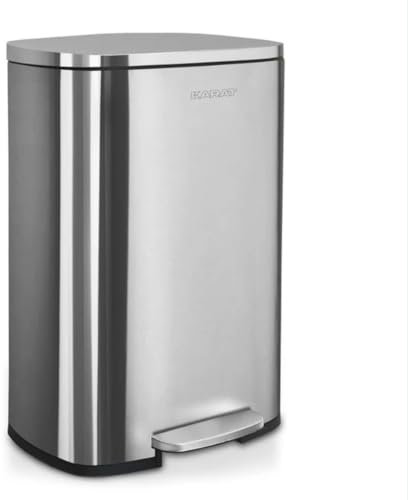 Casa Pura Pattumiera fino a 72 Litri - Acciaio Inox - Sistema di Raccolta Differenziata per Cucina - a Pedale - Interna con Maniglia (30 Litri)