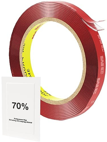 Spyder Tape 4910 Double Sided Tape Clear 10mm x 3m: Heavy-Duty, Waterproof Sticky Tape for LED Lights, Number Plates, Picture Hanging– Ideal for Home, Office, Car, Outdoor Use– Superior Adhesion