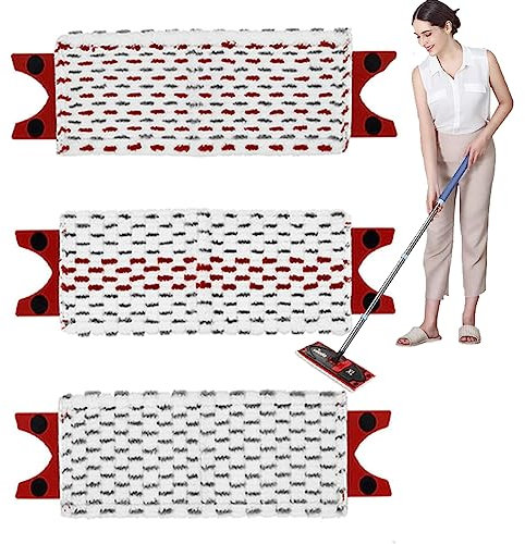 Ersatzbezug Mop,3 Stück Wischmopp Bezug Bodenwischer Ersatzbezug,Mikrofaser Wischbezug Bodenwischer,Saugfähiger Wischer Ersatzbezug,Flacher Bodenwischer,für Zuhause und Küche Bodenreinigung