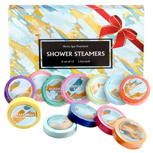 12 Stück Duschbomben Set, Shower Steamers Geschenkset Duschdampfer Aromatherapie, Pflanzenextrakt Natürlich Duschtabletten, Dusch Bombe Für Frauen, Mama Oder Beste Freundin Geschenkbox